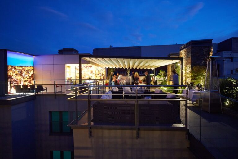 Modern & Elegant Commercial Retractable Awnings For Restaurants Outdoor Bars - Shade Space