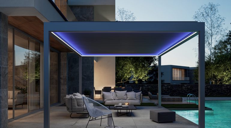 Aluminium Bioclimatic System With Rotating Louvre - Shade Space