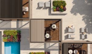 Aerial View of Retractable Pergolas for Residential Properties - Shade-Space