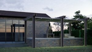 Render of Residential Pergola for BBQ Area - Shade-Space