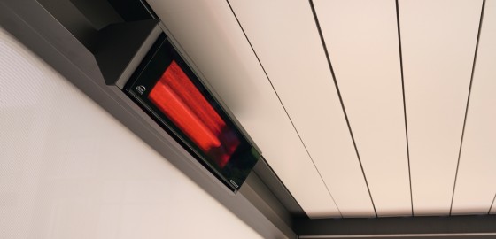 Radiant Heater Installed On A Warema Cassette Awning Terrea 580 - Shade-Space