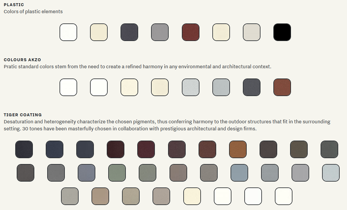 Colour Pallet for Pratic Pergolas - Shade-Space