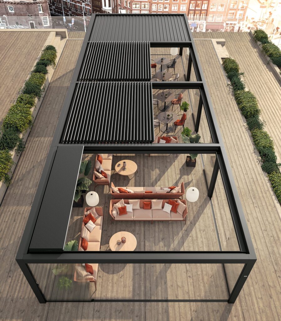 Louvre Roof Pergola for Rooftop Terraces - Shade-Space