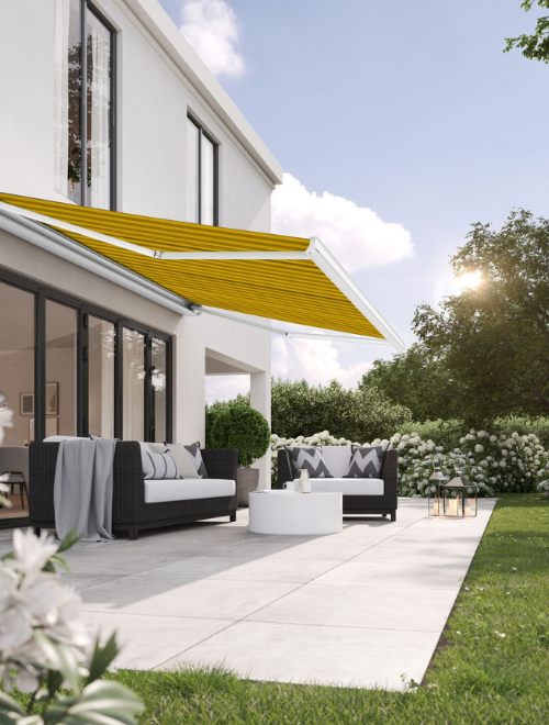 Retractable Fabric Awning for UK Homes, Patios & Gardens - Shade-Space