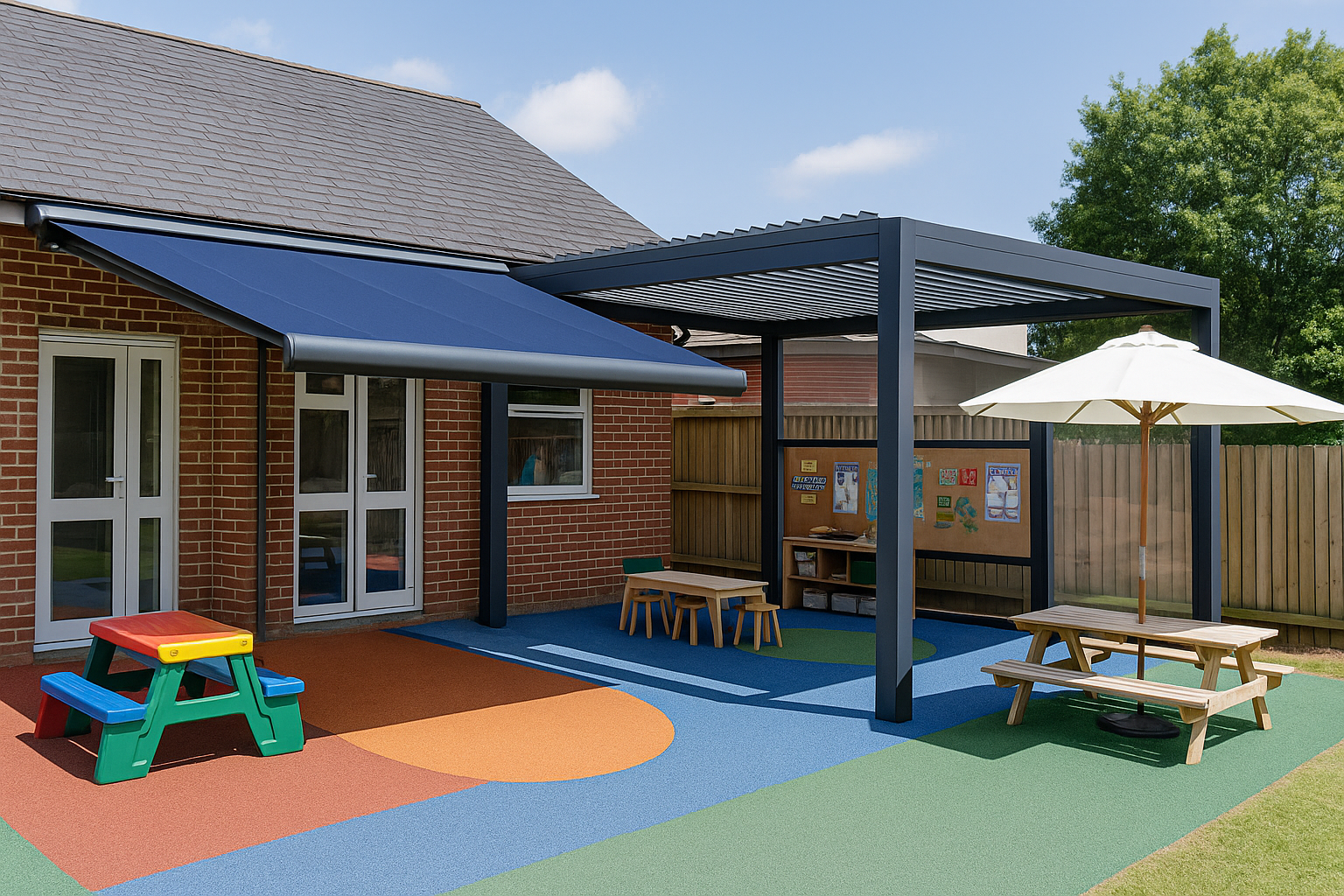 Awnings, Parasols & Pergolas for Schools & Nurseries - Shade-Space