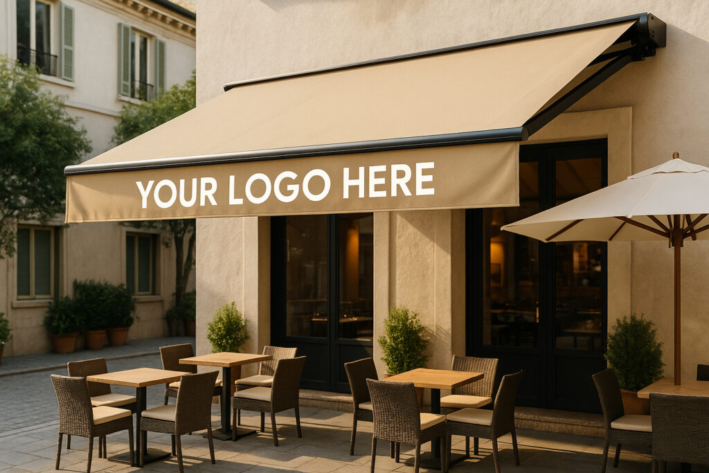 Custom Branded Commercial Awning - Shade Space