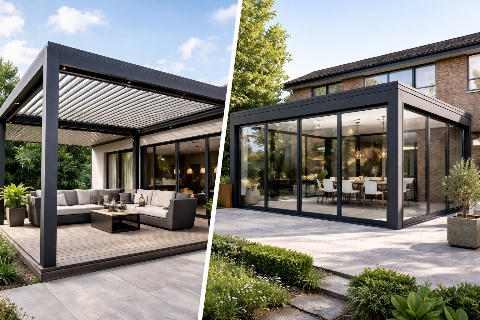 Louvre Roof vs Glass Rooms - Shade Space